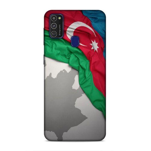 Samsung Galaxy M21 Uyumlu Kılıf Azarbaijan (9) Kılıf Kumaş Bayrak