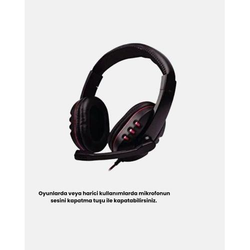 Rahat Ve Dayanıklı Mikrofonlu Oyun Kulaklığı – Stereo Ses, Ayarlanabilir Kafa Bandı