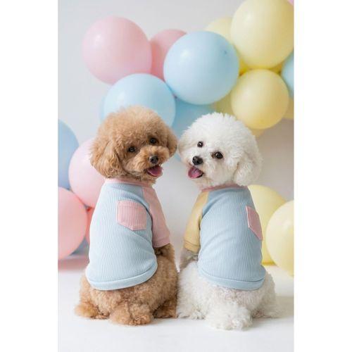 Bubbles Pastel Köpek Tişörtü | Cepli Şeker Renkli Yazlık Köpek Kıyafeti | Küçük Irklar İçin