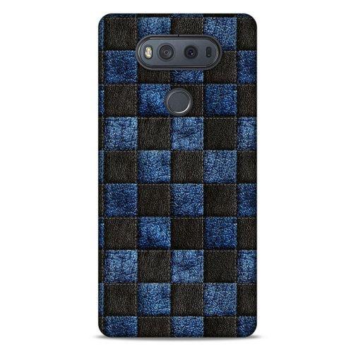 LG K61 Kılıf Patchwork (9) Kılıf Siyah Mavi