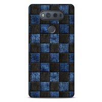 LG K61 Kılıf Patchwork (9) Kılıf Siyah Mavi