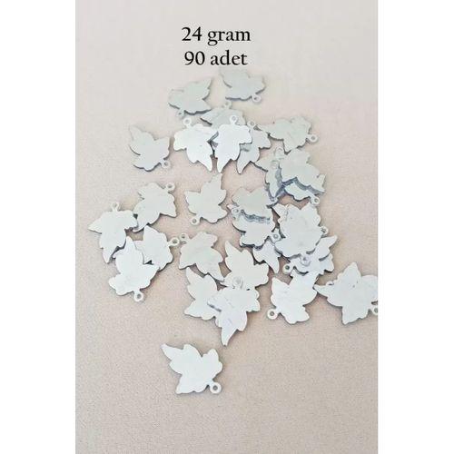 Oya Abiye Bileklik Kolye Pleksi Metalik Plastik Pul Gümüş Renk 24 gram 90 adet - BNC592
