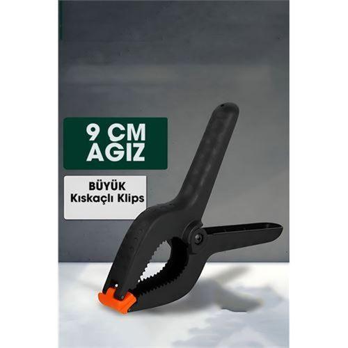 Kıskaç Klips Yaylı Işken ce Plastik Kelepçe Güçlü Mafsallı Çene 9 inç 9 cm ağız