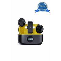 Kablosuz Profesyonel İkili Yayın Yaka Mikrofonu Şarj Kutu Mıknatıslı Typce Lightning Çıkış Mikrofon