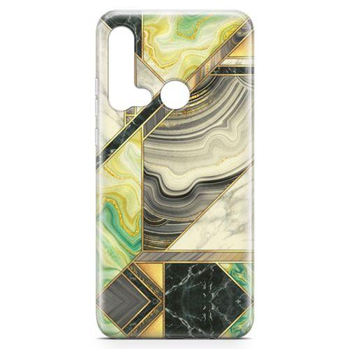 Huawei P20 Lite 2019 Kılıf Vintage Mermer Arka Kapak Koruma Desenli Full Koruyucu