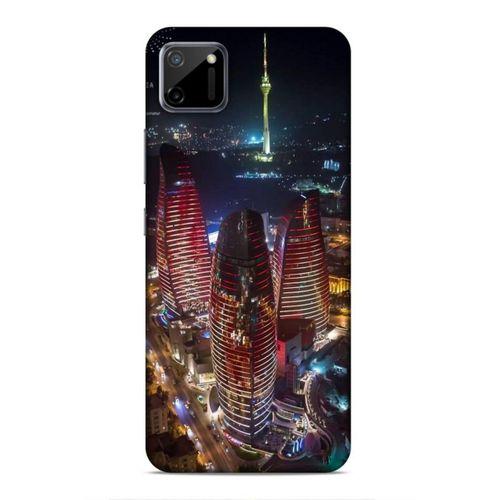 Realme C11 Uyumlu Kılıf Azarbaijan (33) Hybrid Kılıf Kuleler Gece