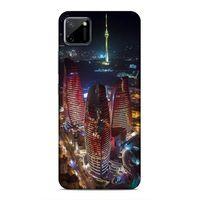 Realme C11 Uyumlu Kılıf Azarbaijan (33) Hybrid Kılıf Kuleler Gece