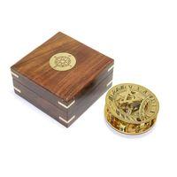 Ahşap Kutulu Pirinç Güneş Saati Ve Pusula