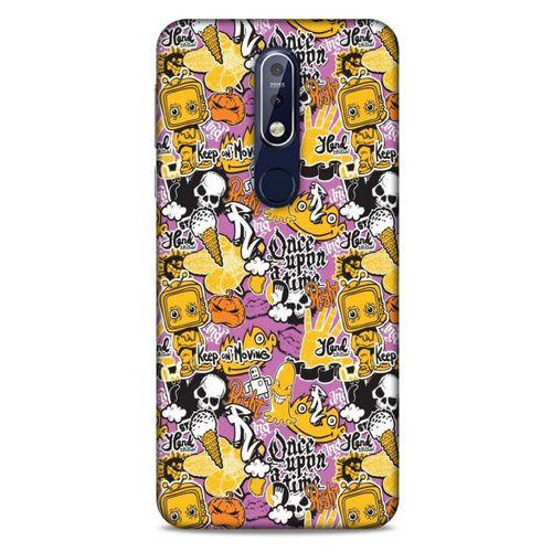 Retro (3) Desen Kapak Renkli Nokia 7.1 Kılıf