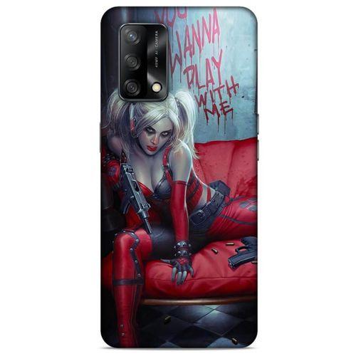 Oppo A74 4G Uyumlu Kılıf Harley Quinn (22) Tam Koruma Kılıfı Kırmızımsı kahverengi