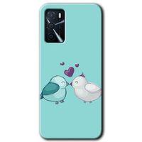 BeRa Aksesuar Oppo A16 Kılıf Baskılı Kapak - Mutlu Kuşlar +Tam Kaplayan Mat Seramik