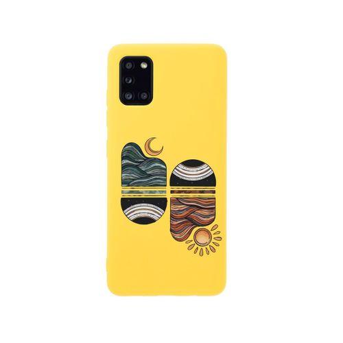 Samsung A31 Sunset Wave Premium Silikonlu Sarı Telefon Kılıfı