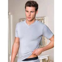 Erkek Modal Zebra Kol Çizgili Tişört Berrak-1033