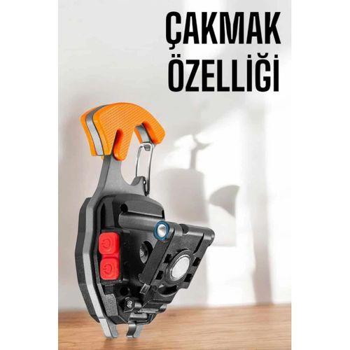 Yeni Nesil Kamp Feneri Çok Fonksiyonlu Fener Anahtarlık Usb Çakmaklı Cam Kırıcı Kemer Kesici Açacak