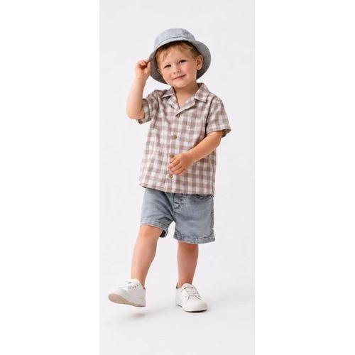 2/6 Yaş Denim Şapkalı Şortlu 3lü Çocuk Takımı