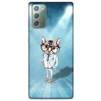 Samsung Galaxy Note 20 Kılıf FunnyMaX (40) Fit Silikon Kılıf Açık Mavi Kedi