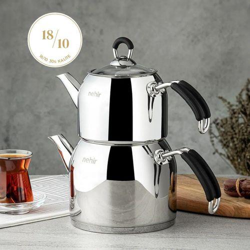 Nehir Modern Mini Çelik Çaydanlık Takımı