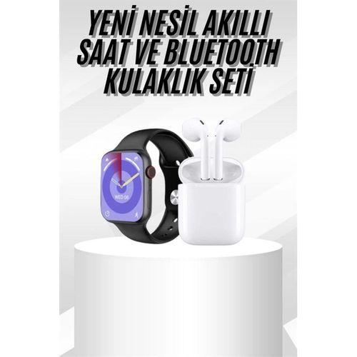 Yeni Nesil Akıllı Saat Ve Kulaklık Seti Gümüş Kasa Zarif Tasarım Çok Fonksiyonlu