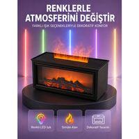 Şömine Görünümlü Hava Nemlendirici Renkli Led Işıklı Aroma Difüzörü