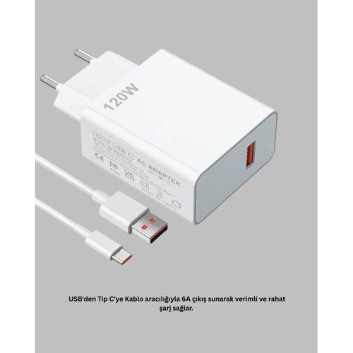 120 Watt Type C Şarj Başlığı Poco X3 X4 X5 Pro Uyumlu