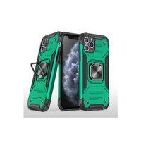 Newface iPhone 11 Pro Max Kılıf Zegna Yüzüklü Silikon Kapak - Koyu Yeşil