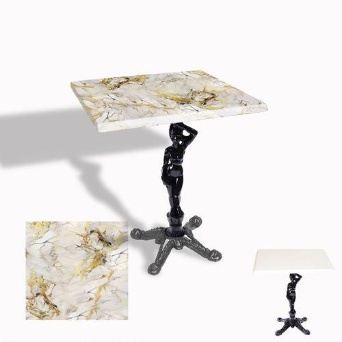 Dockers Çipa 1003 Döküm Ayak Kare Masa 60X60 cm - (Werzalit, Wermodin ve Allzalit Tabla) - Gold