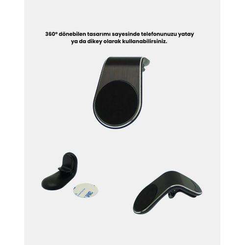 Araç İçi Manyetik Telefon Tutucu Güçlü Klipsli Ve 360 Derece Ayarlanabilir