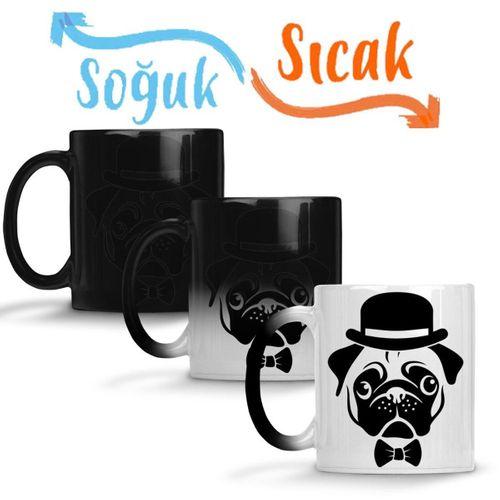 Pug Köpek 06 Sihirli Kupa Bardak Porselen