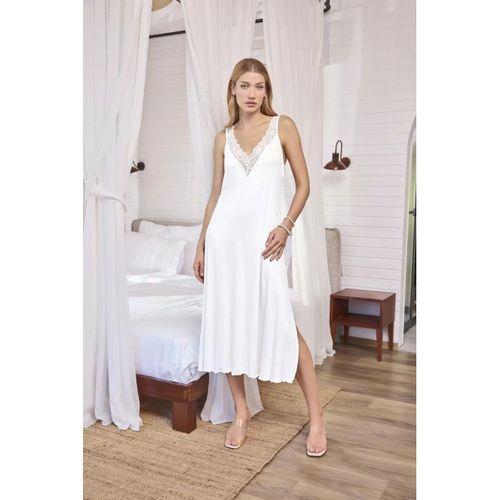 Göğüs Ve Sırt Dekolteli Dantelli Ve Yırtmaçlı Gecelik