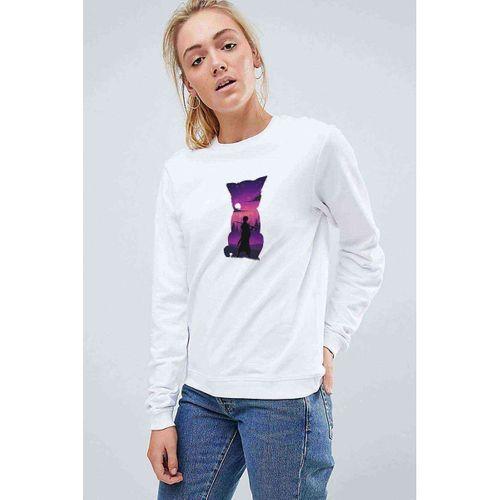 Silhouette Gintoki Baskılı Beyaz Kadın Sweatshirt