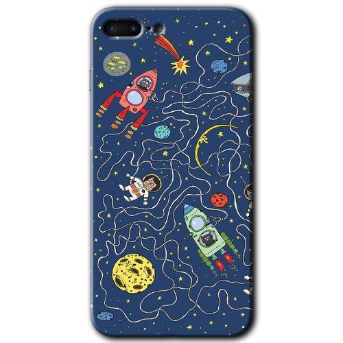 iPhone 8 Plus Kılıf HD Desen Baskılı Arka Kapak - Kedi Galaksi + Kırılmaz Cam