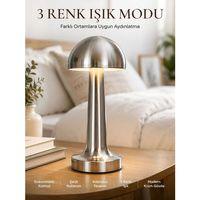 Modern Mantar Masa Lambası Dokunmatik 3 Işık Modlu Şarjlı Kablosuz Led Yeni Nesil