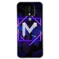 Potkal Hediye Fabrikası Tecno Camon 16 Kılıf HD Desen Baskılı Arka Kapak - Dark Neon Yaprak M Harfi