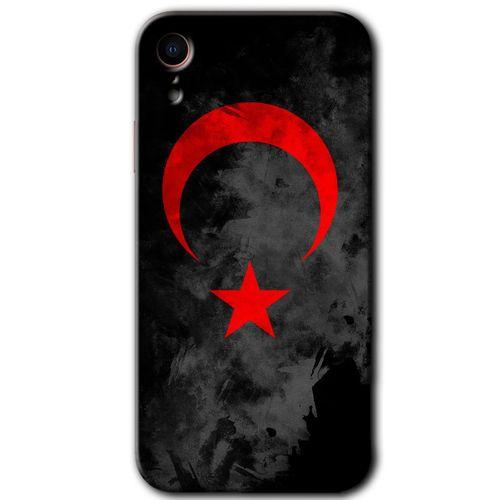 iPhone XR Kılıf HD Desen Baskılı Arka Kapak - Black Ayyıldız