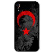 iPhone XR Kılıf HD Desen Baskılı Arka Kapak - Black Ayyıldız