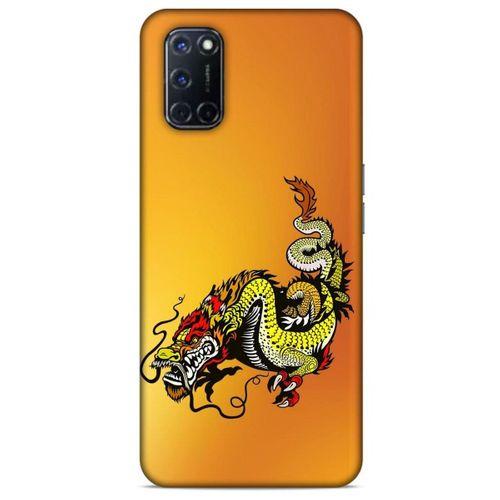 Oppo A92 Kılıf Dragons (28) Arka Kapak Tatoo Sarı Ejderha