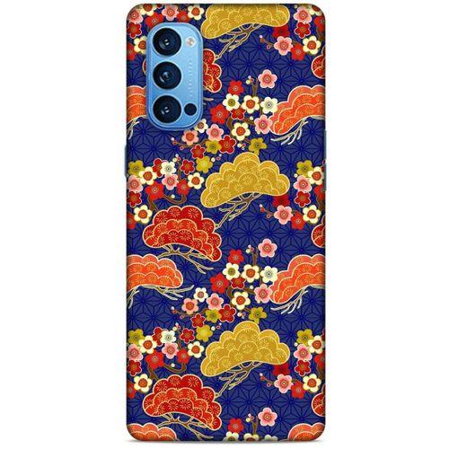 Oppo Reno 4 Pro Kılıf Japonya (50) Shockproof Kılıf Renkli Çiçekler