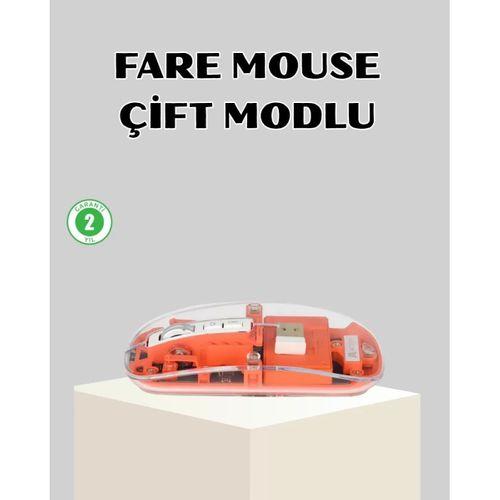 Bluetooth 5.0 & 2.4ghz Kablosuz Fare – 3 Cihaz Bağlantılı, Hızlı Geçiş, Usb Alıcılı