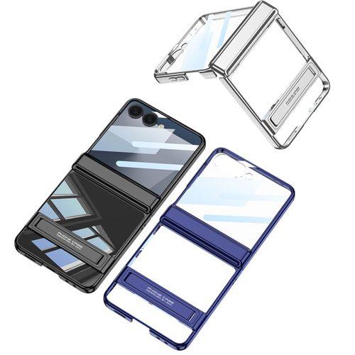 Galaxy Z Flip 7 Kılıf Kamera Korumalı Şeffaf Tasarımlı Zore Lego Standlı Kapak
