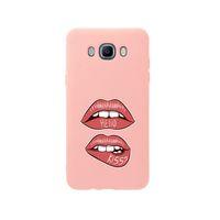 Samsung J7 2016 Hello Kiss Premium Silikonlu Pembe Telefon Kılıfı