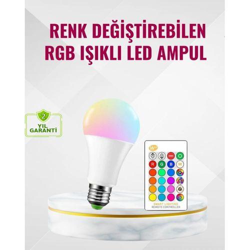 Rgb Uzaktan Kumandalı Led Ampul 16 Renk Dekoratif Aydınlatma