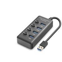 Usb 3.0 Hub Anahtarlı 4 Port 5 Gbps - Siyah HDX7048