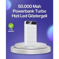 4 Cihazı Aynı Anda Şarj Edebilen Güçlü Powerbank 50000 Mah