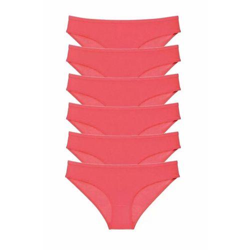 6 adet Süper Eko Set Likralı Kadın Slip Külot Fuşya