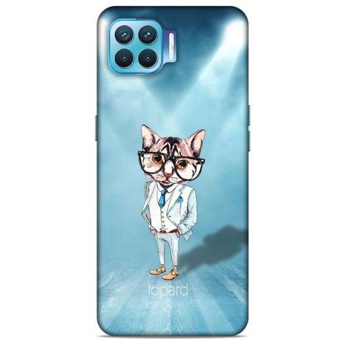 Oppo Reno 4 Lite Kılıf FunnyMaX (40) Fit Silikon Kılıf Açık Mavi Kedi