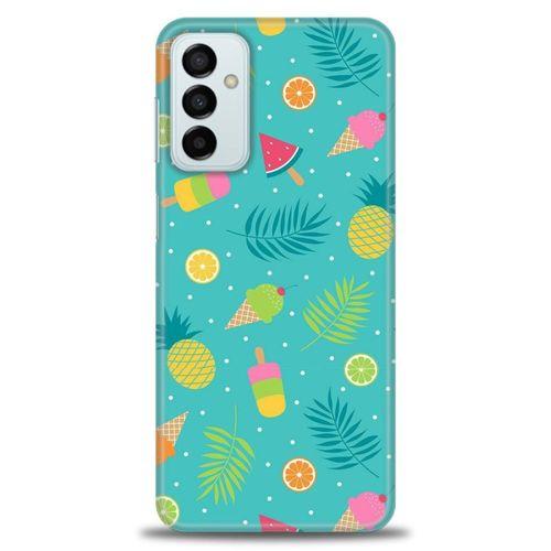 Samsung Galaxy M23 Kılıf HD Baskılı Kılıf - Dondurma ve Yapraklar + Tam Ekran Koruyucu