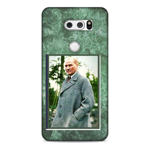 LG K40S Kılıf Atatürk (20) Koruyucu Kılıf Yeşil Mermer