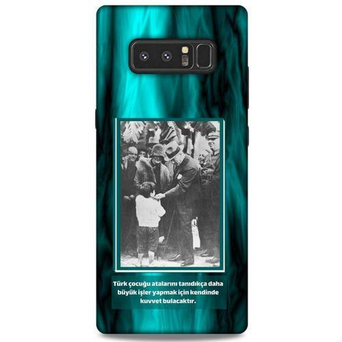 Samsung Galaxy Note 8 Kılıf Atatürk (9) Kılıf Turkuaz