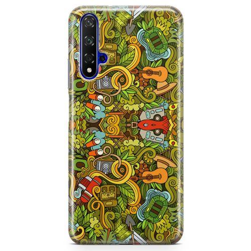 Huawei Nova 5t Kılıf Kamp Malzemeleri Arka Kapak Koruma Desenli Full Koruyucu