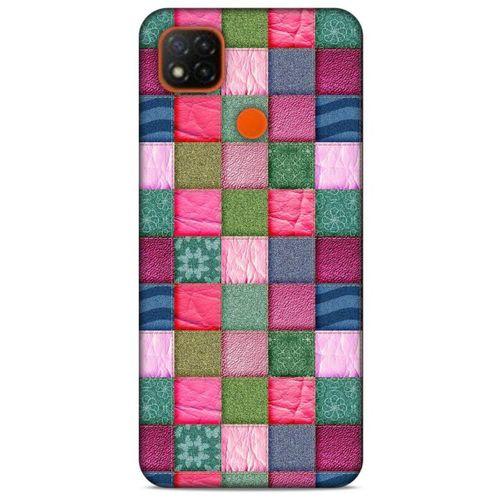 Xiaomi Redmi 9C Kılıf Patchwork (35) Fit Design Kılıf Toz Pembe Lacivert